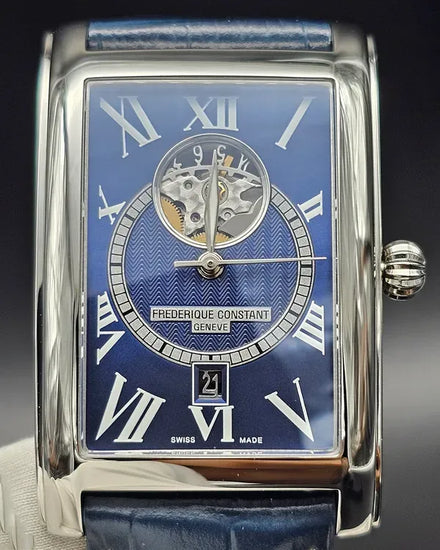 No Reserve - Frederique Constant Classics 47MM Blue Dial Leather Strap (FC-315DNS4C26)