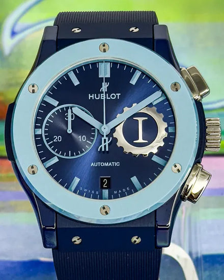 2019 Hublot Classic Fusion Blue Garage Italia L.E. 45MM Blue Dial Rubber Strap (521.EX.7170.RX.GIT19)