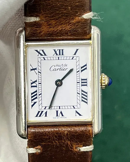 No Reserve - Cartier Tank Must de Cartier 31MM Quartz White Dial Aftermarket Leather Strap (690006)