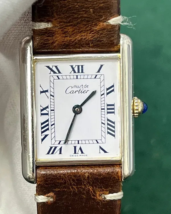 No Reserve - Cartier Tank Must de Cartier 31MM Quartz White Dial Aftermarket Leather Strap (690006)
