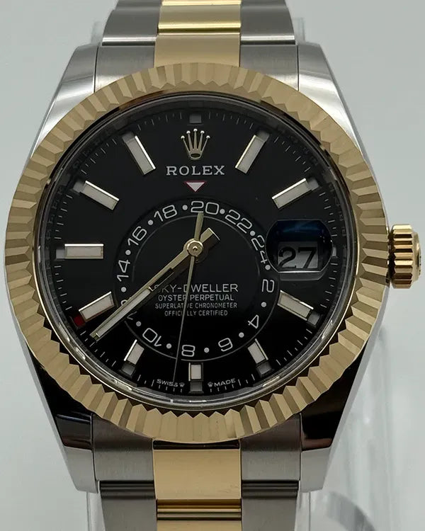 2025 Rolex Sky-Dweller 42MM Black Dial Two-Tone Oyster Bracelet (336933)