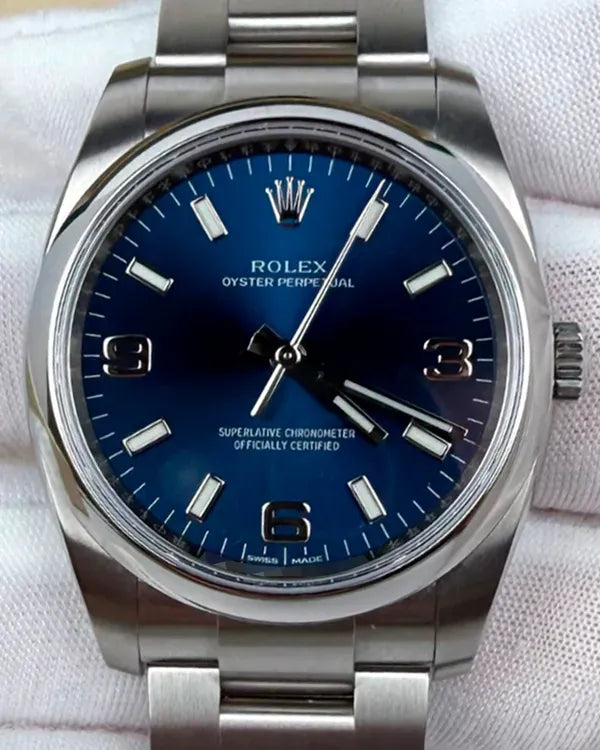 Rolex Oyster Perpetual 34MM Blue Dial Oyster Bracelet (114200)