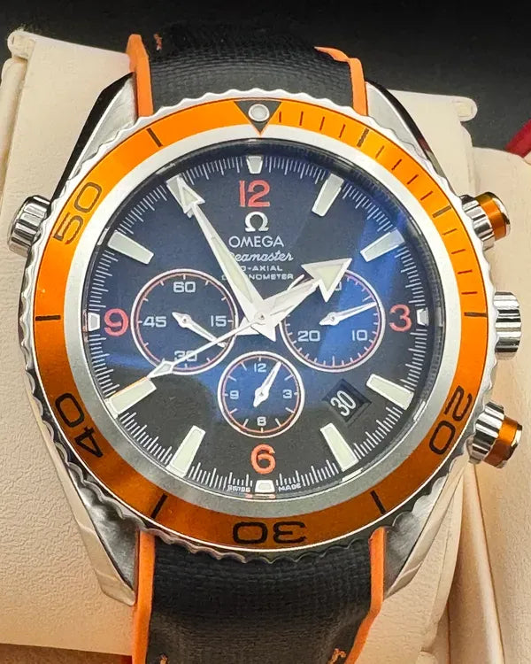 2007 Omega Seamaster Planet Ocean Chronograph 45.5MM Black Dial Rubber Strap (2918.50.82)