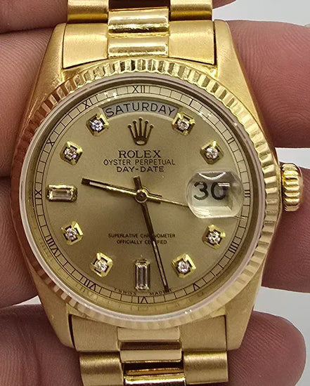 Rolex Day-Date 36MM Champagne Dial Yellow Gold President Bracelet (1803)