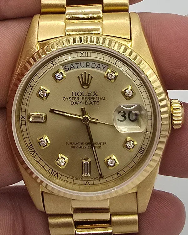 Rolex Day-Date 36MM Champagne Dial Yellow Gold President Bracelet (1803)