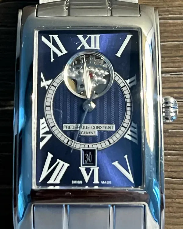 No Reserve - Frederique Constant Classics Carree 47MM Blue Dial Steel Bracelet (FC-315DNS4C26B)