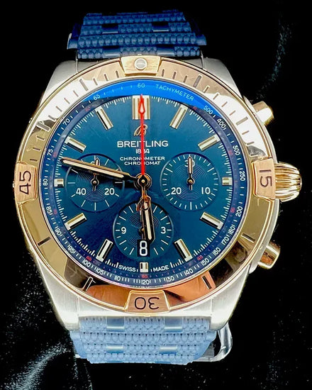 2024 Breitling Chronomat B01 42MM Blue Dial Rubber Strap (UB0134)