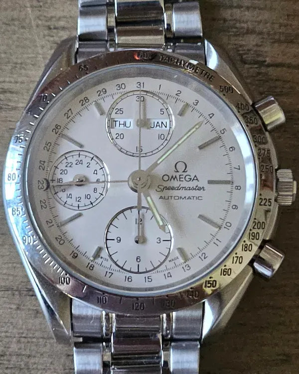 No Reserve - Omega Speedmaster Day-Date 39MM Silver Dial Steel Bracelet (3521.30.00)