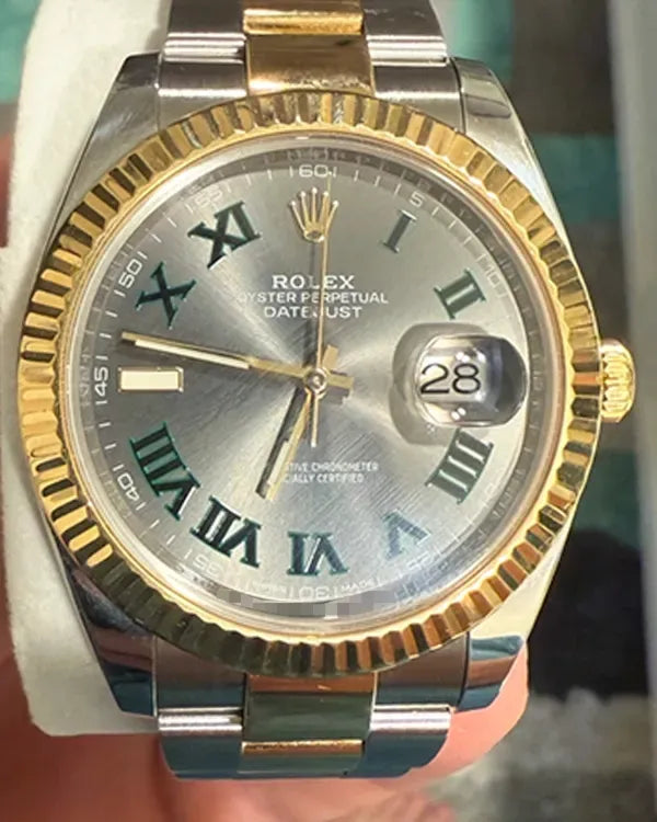 Rolex Datejust "Wimbledon" 41MM Slate Dial Two-Tone Oyster Bracelet (126333)