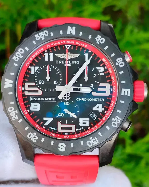 Breitling Endurance Pro 44MM Quartz Black Dial Rubber Strap (X82310D91B1S1)