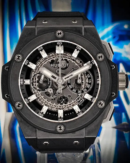 2014 Hublot King Power 48MM Skeleton Dial Rubber Strap (701.CI.0170.RX)