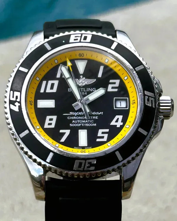 Breitling Superocean 42MM Black Dial Rubber Strap (A1736402/BA32)