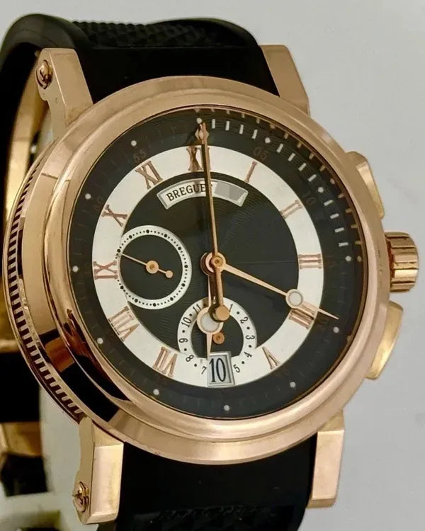 Breguet Marine Chronograph 42MM Black Dial Rubber Strap (5827BR/Z2/5ZU)
