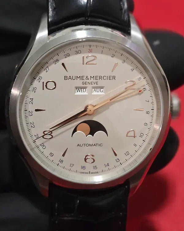 Baume & Mercier Clifton 43MM White Dial Leather Strap (M0A10055)