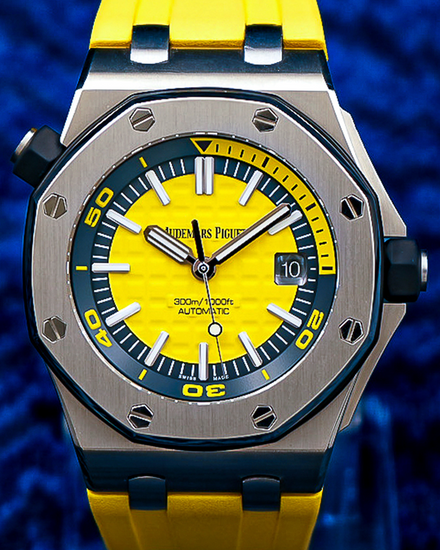 2017 Audemars Piguet Royal Oak Offshore Diver 42MM Yellow Dial Rubber Strap (15710ST.OO.A051CA.01)