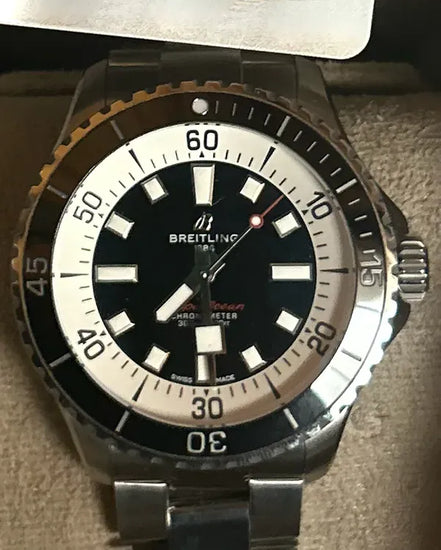 2024 Breitling Superocean 44MM Black Dial Steel Bracelet (A17376)
