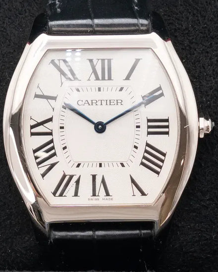 Cartier Tortue 39MM White Dial Leather Strap (W1556363)