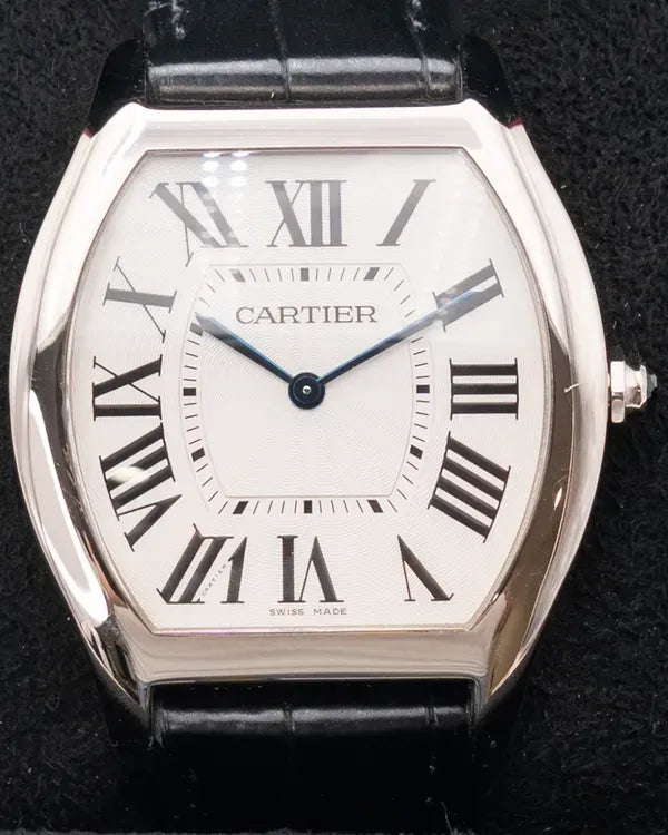 Cartier Tortue 39MM White Dial Leather Strap (W1556363)