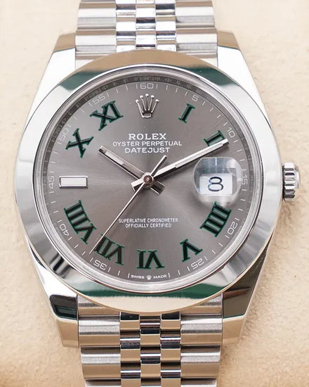 Rolex Datejust "Wimbledon" 41MM Slate Dial Jubilee Bracelet (126300)