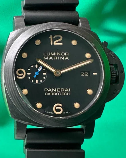 2018 Panerai Luminor Marina 1950 3 Days Carbotech 44MM Black Dial Rubber Strap (PAM00661)