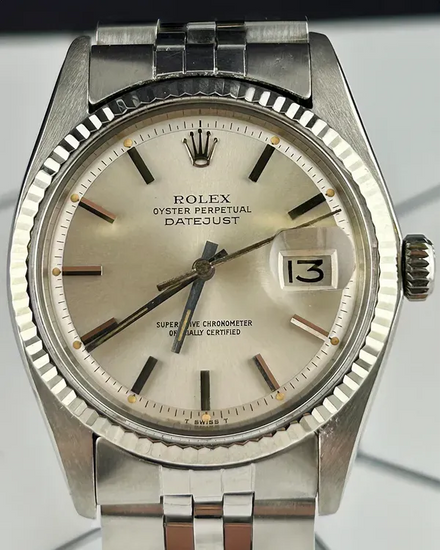 1976 Rolex Datejust 36MM Silver "Pie Pan" Dial Jubilee Bracelet (1601)