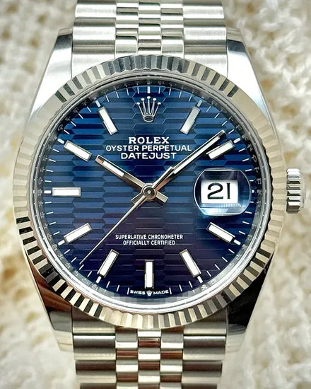 2021 Rolex Datejust 36MM Blue "Fluted Motif" Dial Jubilee Bracelet (126234)