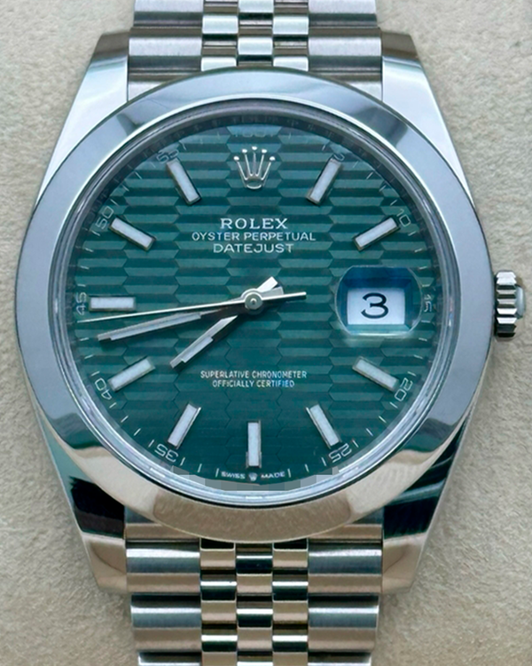 2023 Rolex Datejust 41MM Green "Fluted Motif" Dial Jubilee Bracelet (126300)