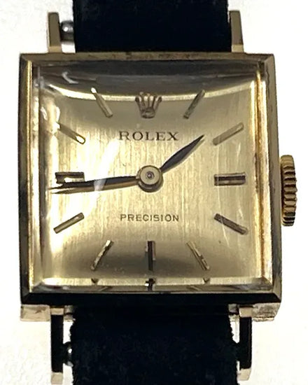 1966 (1.3 Mill Serial) Rolex Oyster Precision Lady 15MM Champagne Dial Leather Strap (2616)