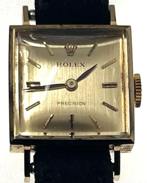 1966 (1.3 Mil. Serial) Rolex Oyster Precision Lady 15MM Champagne Dial Leather Strap (2616)