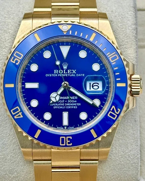 2024 Rolex Submariner Date 41MM Blue Dial Yellow Gold Oyster Bracelet (126618LB)