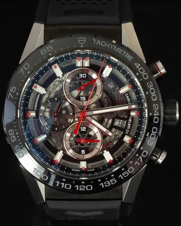 Tag Heuer Carrera Caliber HEUER 01 45MM Skeleton Dial Rubber Strap (CAR2A1Z.FT6044)