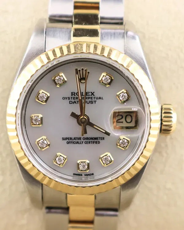 1984 (8.1 Mil. Serial) Rolex Lady-Datejust 26MM Mother of Pearl Dial Two-Tone Oyster Bracelet (69163)