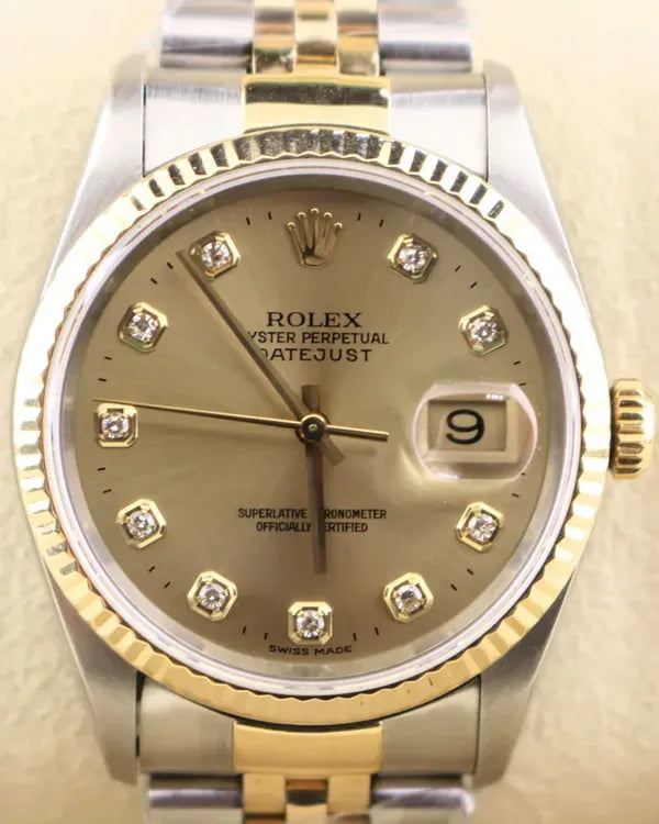 1996 (T Serial) Rolex Datejust 36MM Champagne Dial Two-Tone Jubilee Bracelet (16233)