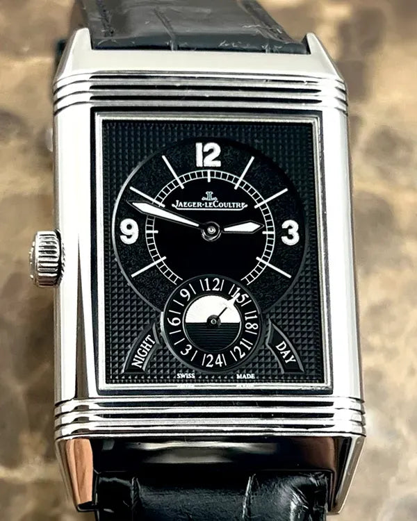 2012 Jaeger-LeCoultre Reverso Duo 30MM Silver Dial Leather Strap (Q3748421)