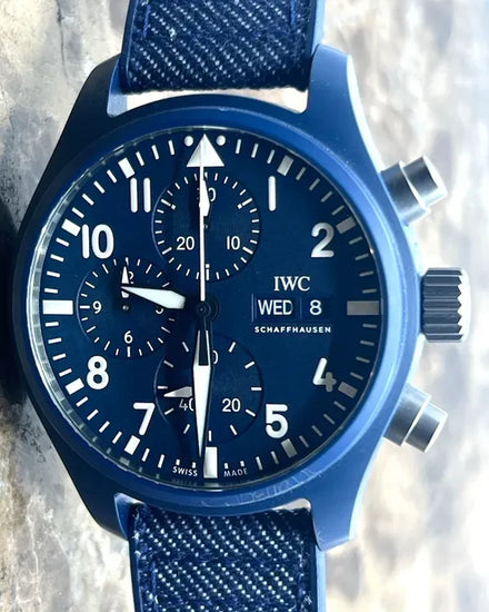 2024 IWC Schaffhausen Pilot Chronograph Top Gun "Oceana" 41.9MM Blue Dial Textile Strap (IW389404)