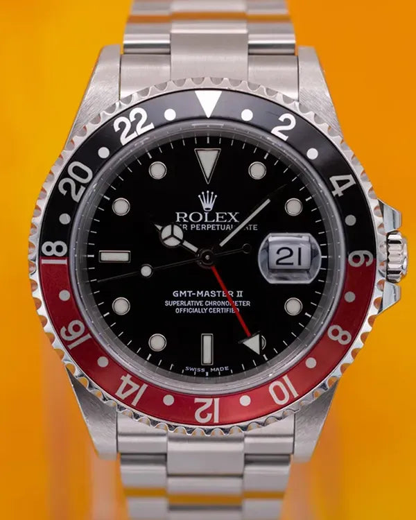 2001 (P Serial) Rolex GMT-Master II "Coke" 40MM Black Dial Oyster Bracelet (16710)