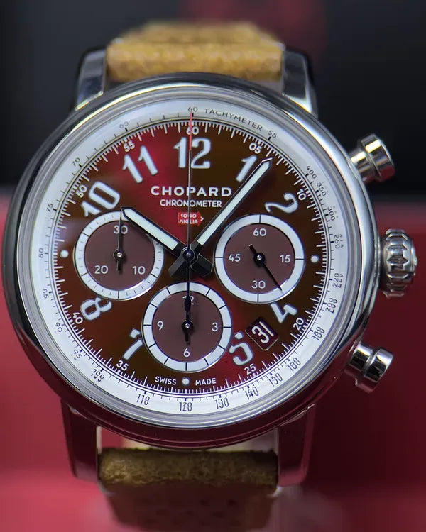 Chopard Mille Miglia Classic Chronograph 40.5MM Red Dial Leather Strap (168619-3003)