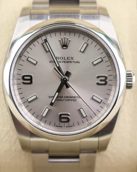 2017 Rolex Oyster Perpetual 34MM Silver Dial Oyster Bracelet (114200)