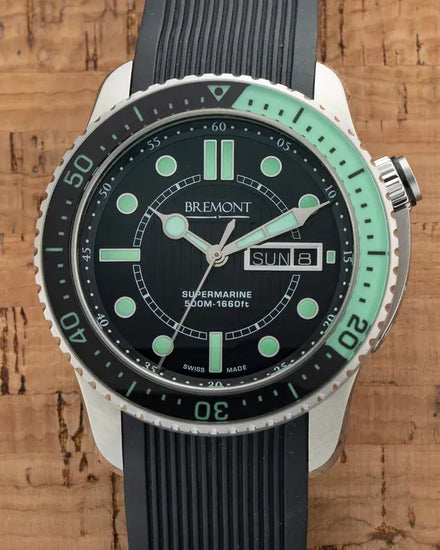 2025 Bremont Supermarine 43MM Black Dial Rubber Strap (S500-BG-5)