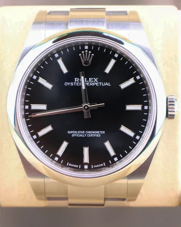 Rolex Oyster Perpetual 39MM Black Dial Oyster Bracelet (114300)