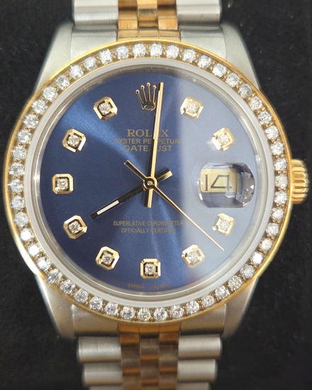 Rolex Datejust 36MM Blue Dial Two-Tone Jubilee Bracelet (16233)