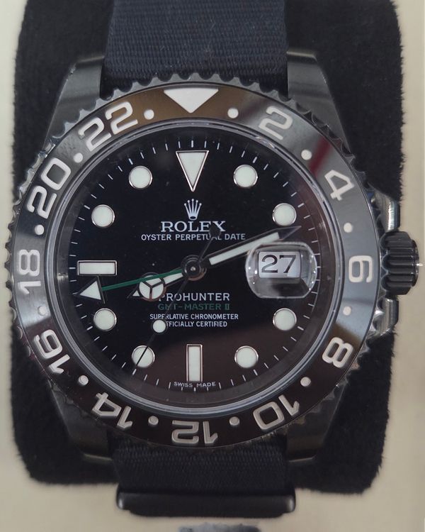 Rolex GMT-Master II "Pro Hunter" L.E. 40MM Aftermarket Black Dial Aftermarket Textile Strap (116710LN)