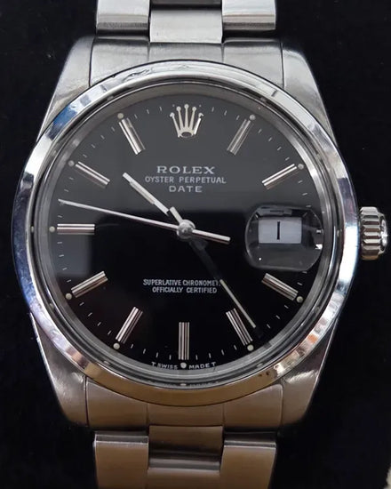 Rolex Oyster Perpetual Date 34MM Black Dial Oyster Bracelet (15000)
