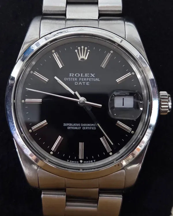 Rolex Oyster Perpetual Date 34MM Black Dial Oyster Bracelet (15000)