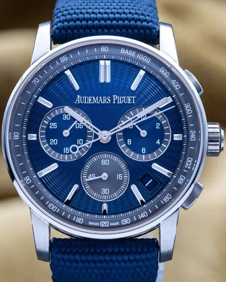 2024 Audemars Piguet Code 11.59 Chronograph 41MM Blue Dial Textile Strap (26393ST.OO.A348KB.01)