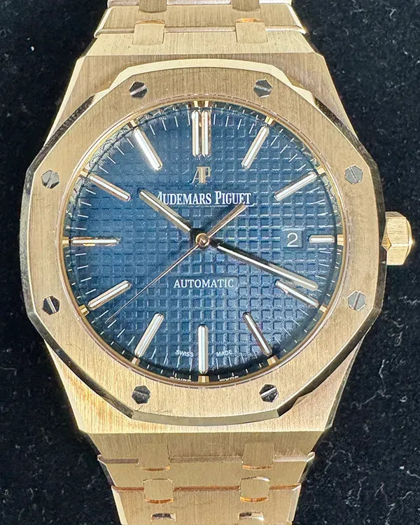 2017 Audemars Piguet Royal Oak 41MM Blue Dial Rose Gold Bracelet (15400OR.OO.1220OR.03)
