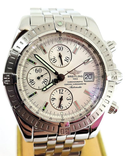 Breitling Chronomat  Evolution 44MM Silver Dial Steel Bracelet (A13356)