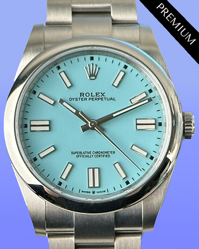 2021 Rolex Oyster Perpetual 41MM "Tiffany" Blue Dial Oyster Bracelet (124300)