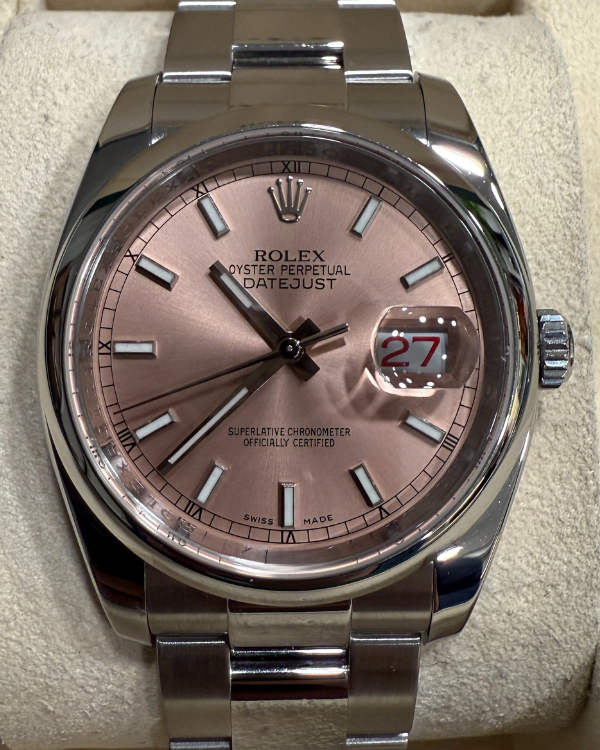 2010 Rolex Datejust 36MM Pink Dial Oyster Bracelet (116200)