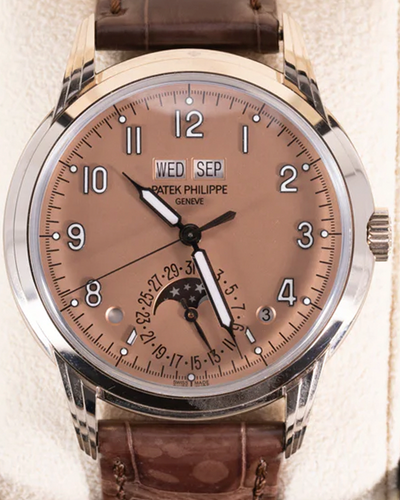 2022 Patek Philippe Grand Complications Perpetual Calendar 40MM Rose Dial Leather Strap (5320G-011)